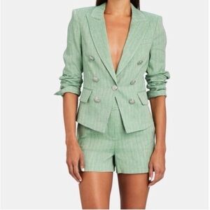 NWT Veronica Beard diego green linen jacket